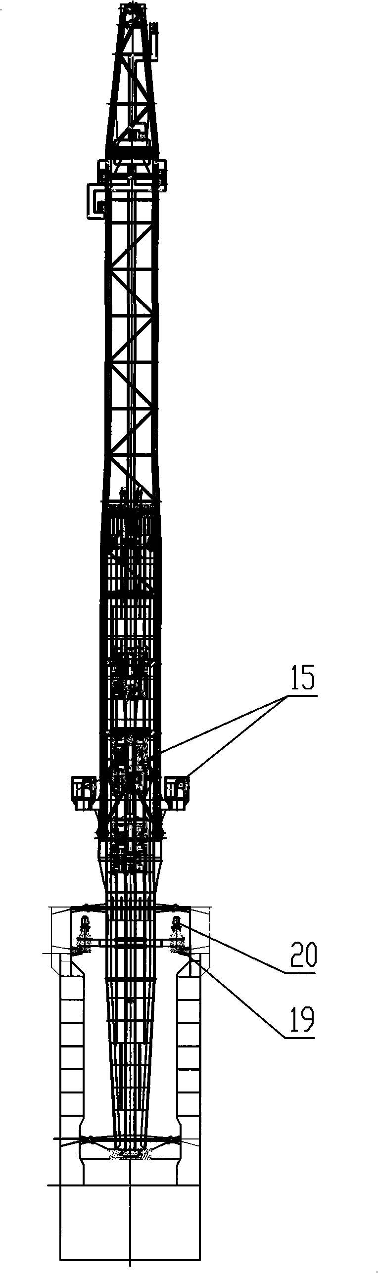 Large-scale full-turning offshore platform crane