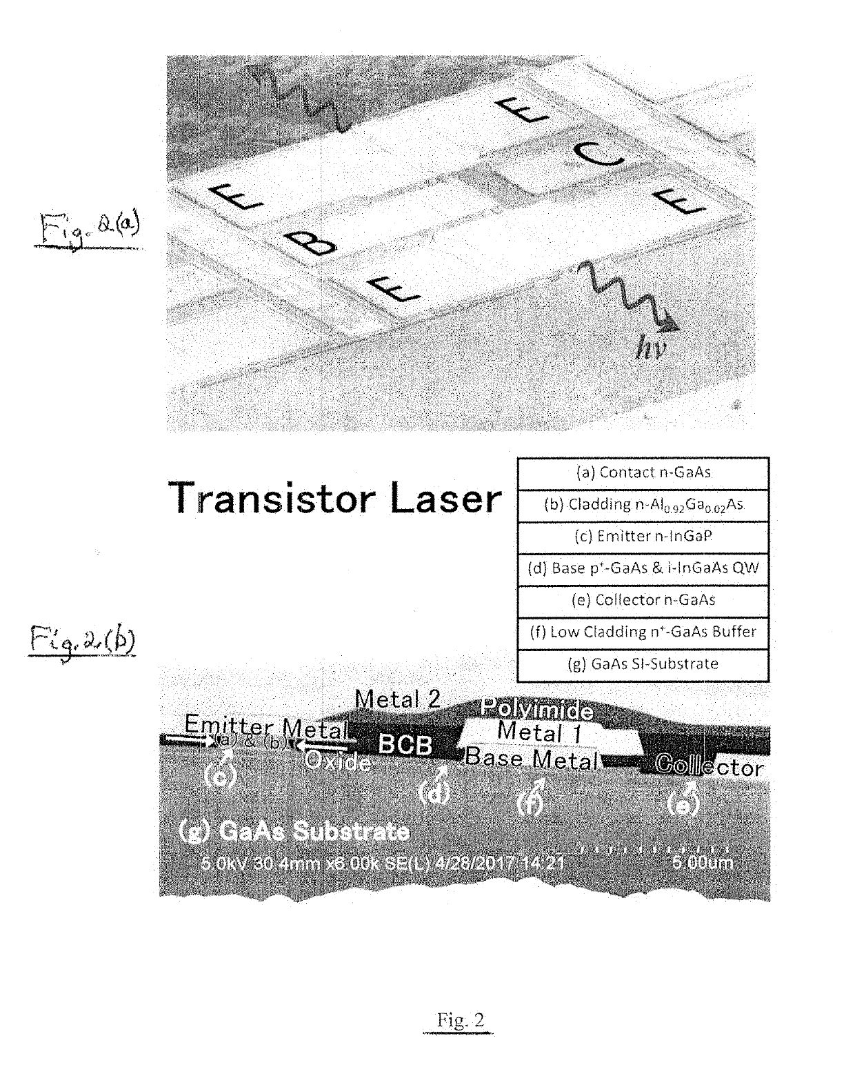 Transistor laser electrical and optical bistable switching