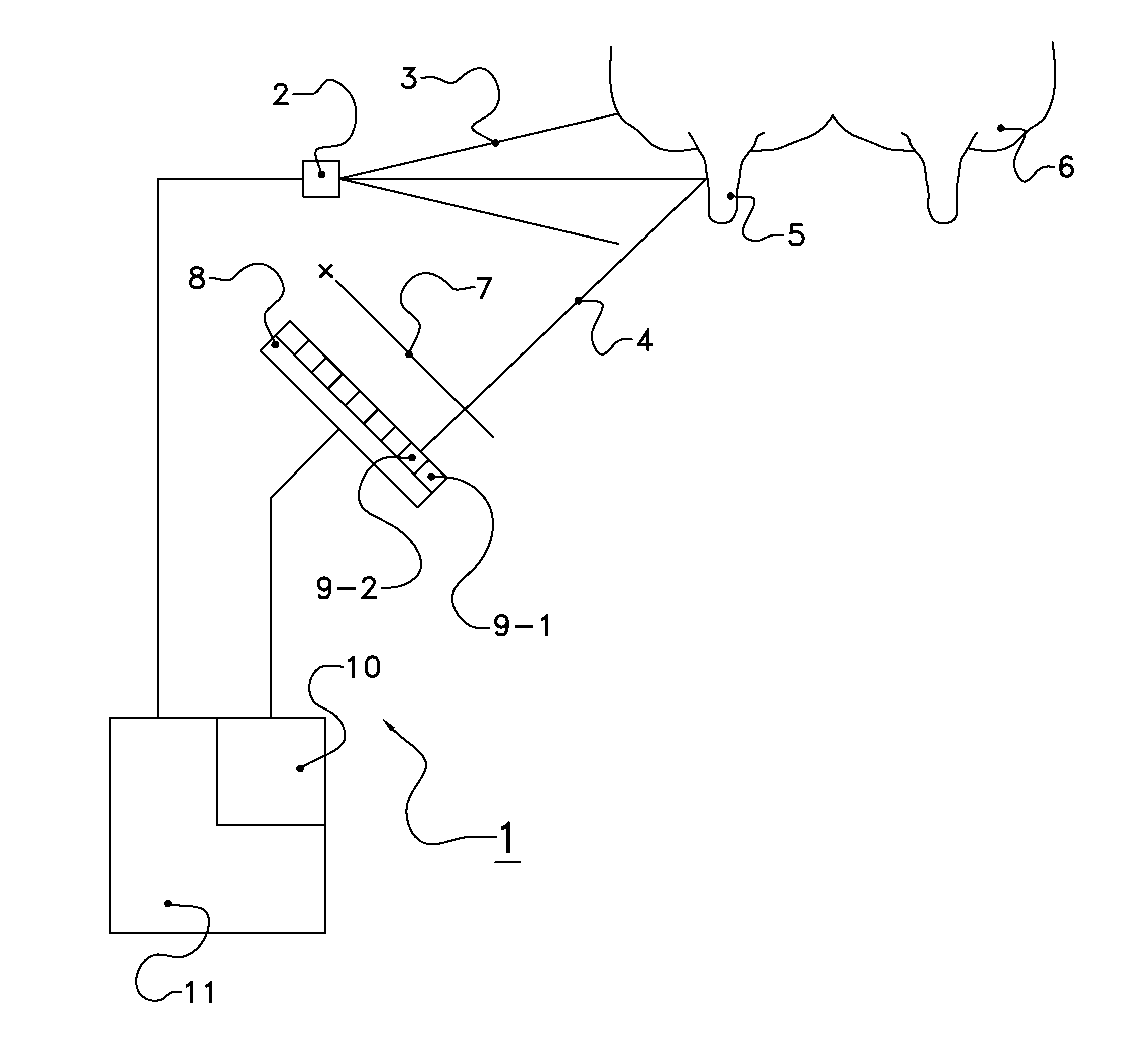 Detection device, and milking device and method therewith