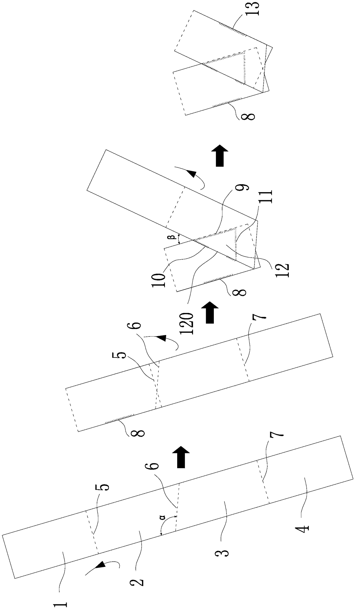 A foldable one-piece garment method utilizing 100% fabric