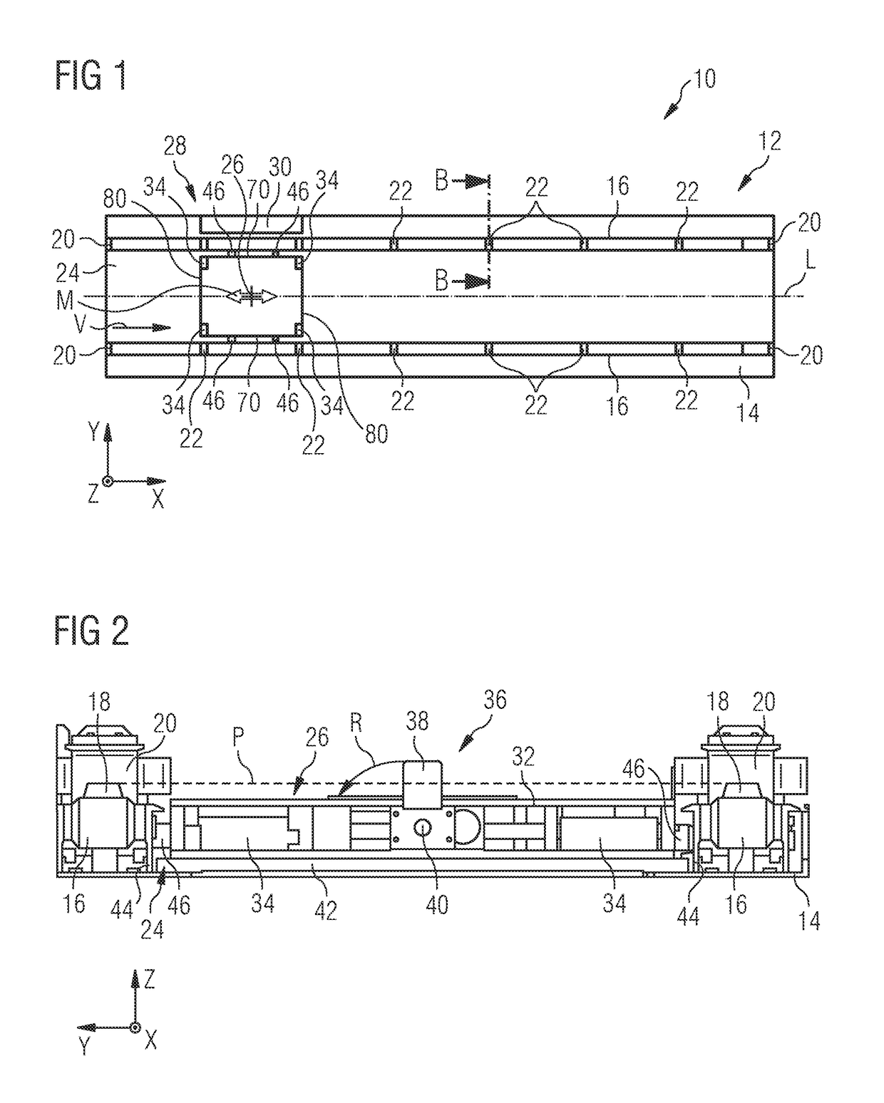 System for moving loads comprising a locking arrangement that is operable by means of a transport vehicle