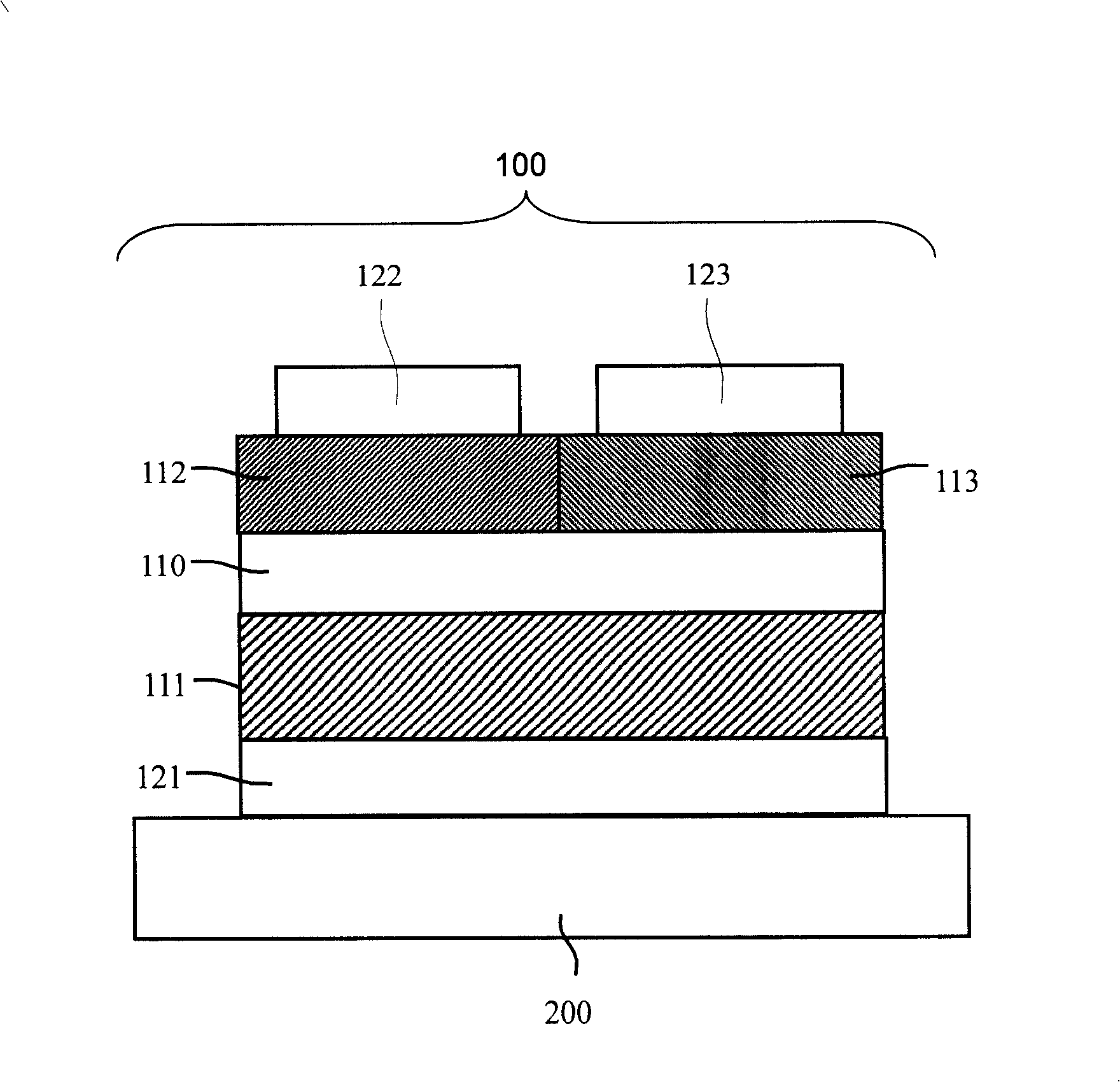 A wholeclour organic electroluminous display element and panel thereof