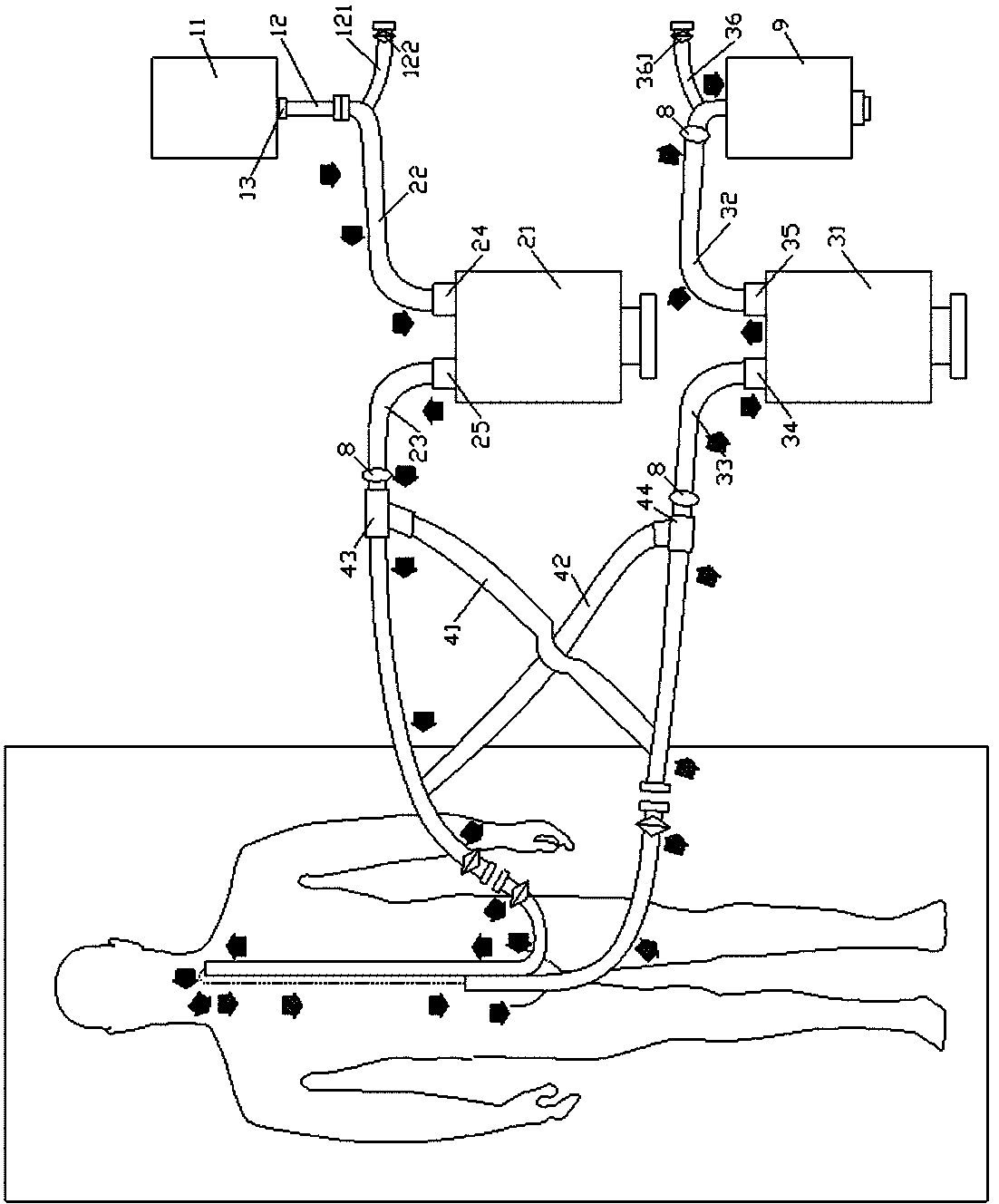 Disposable pipeline mounting system for continuous purification treatment of artificial cerebrospinal fluid