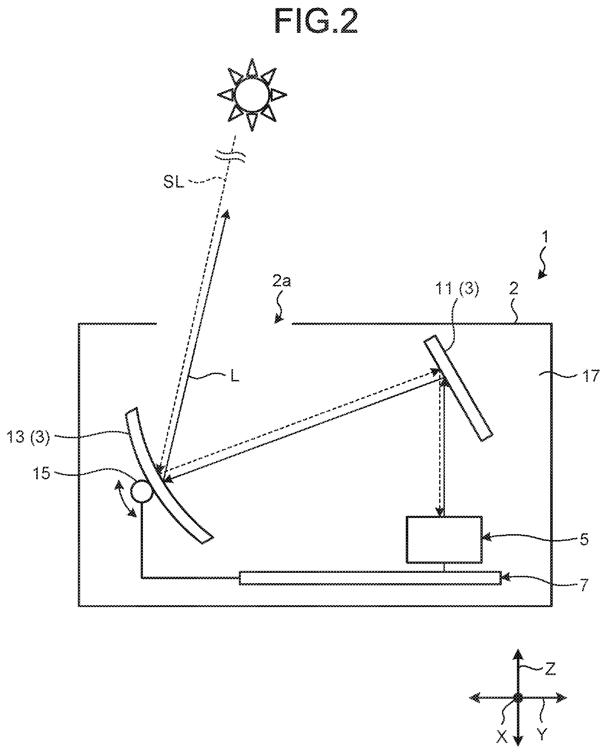 Vehicle display device including passage extending through optical member