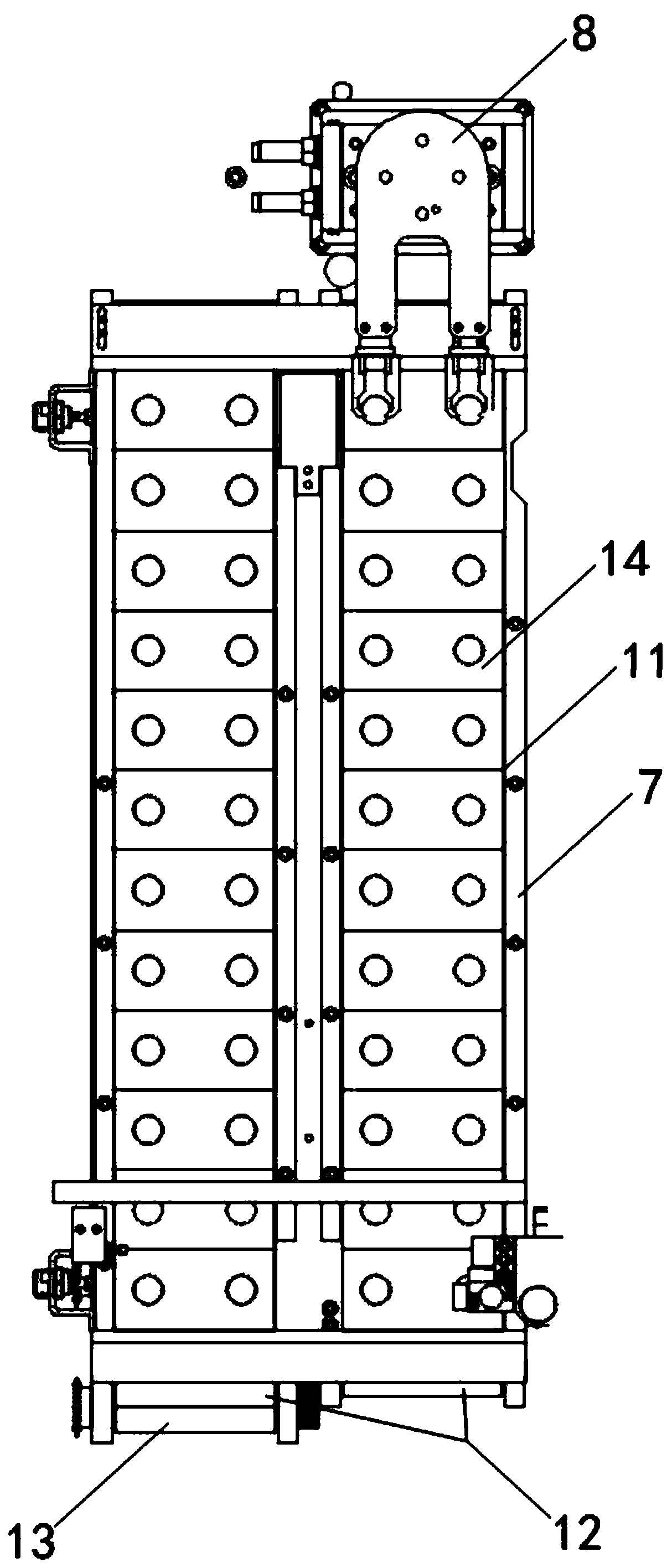 High-efficiency trimming device for aero titanium alloy support seat