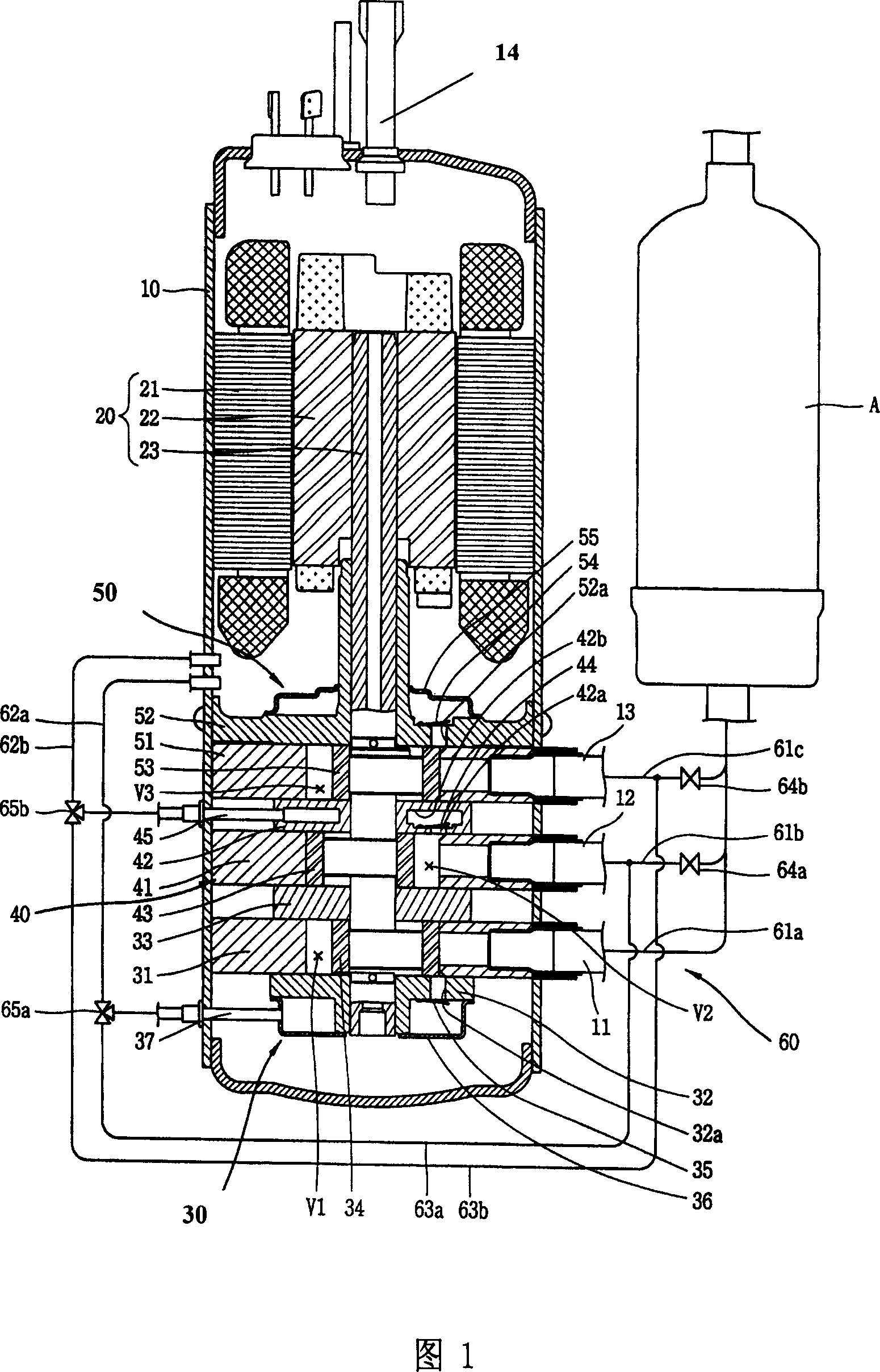 Variable capacity multi-cylinder rotary compressor and its running method
