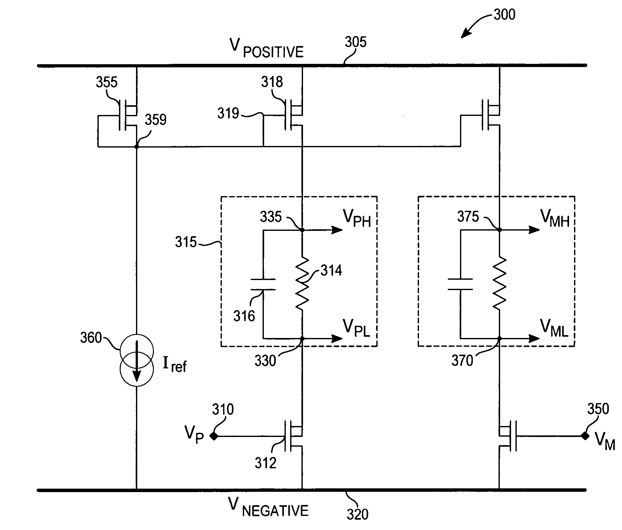 Detector of differential threshold voltage