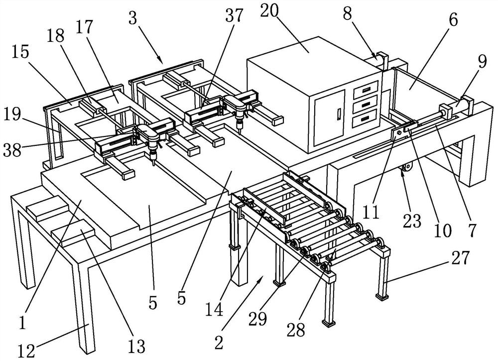 Cutting device for processing and producing front glass panel of range hood