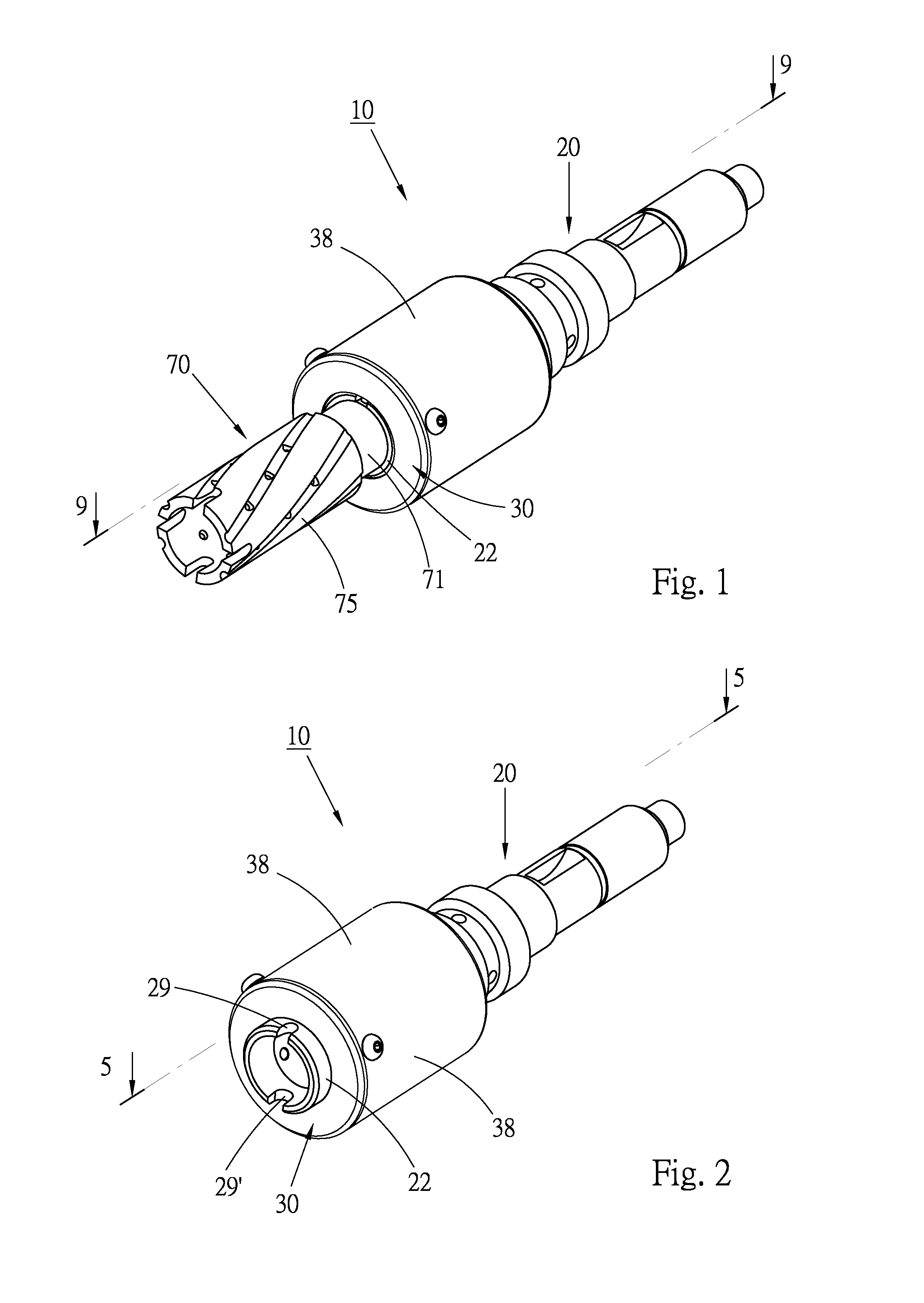 Fast knockdown cutting tool assembly