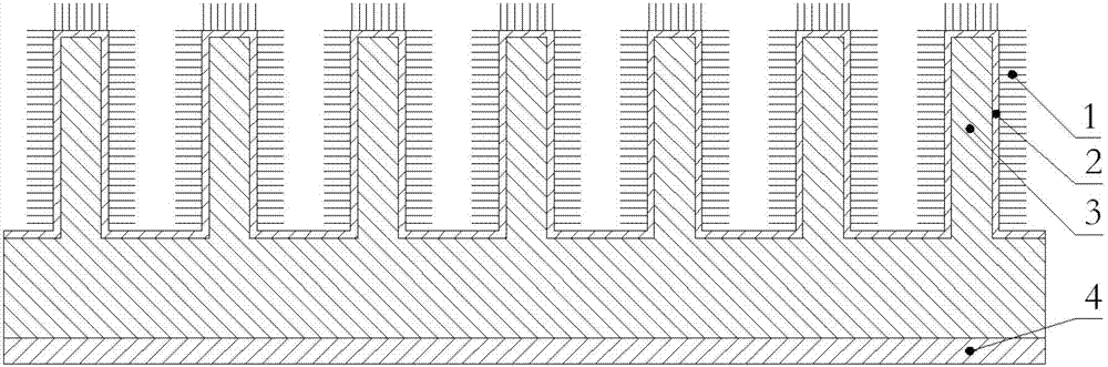 Micro-nano composite structure of solar battery photo anode and preparation method thereof