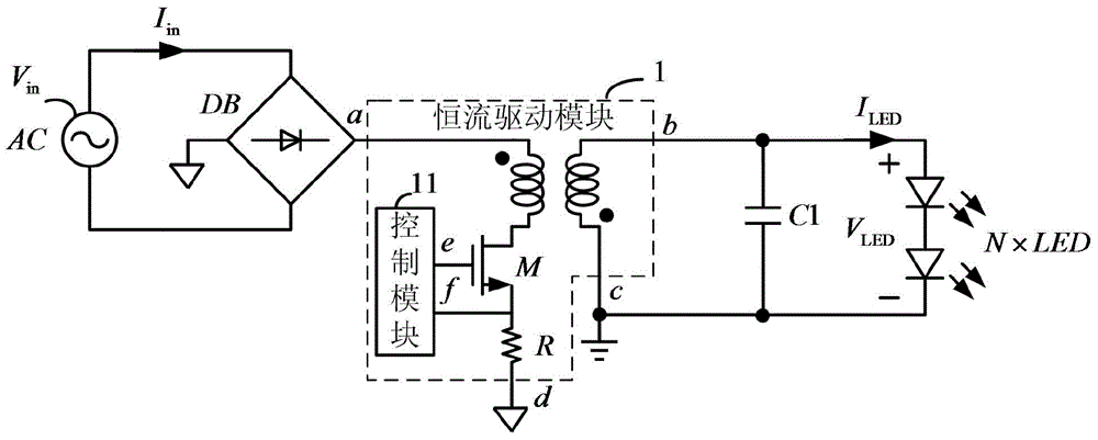 Non-strobe isolated LED constant-current driving circuit
