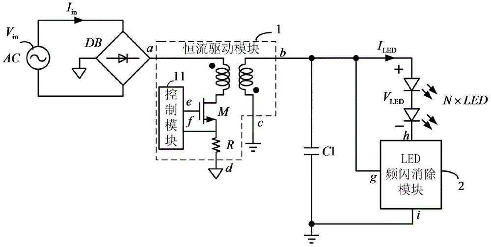 Non-strobe isolated LED constant-current driving circuit