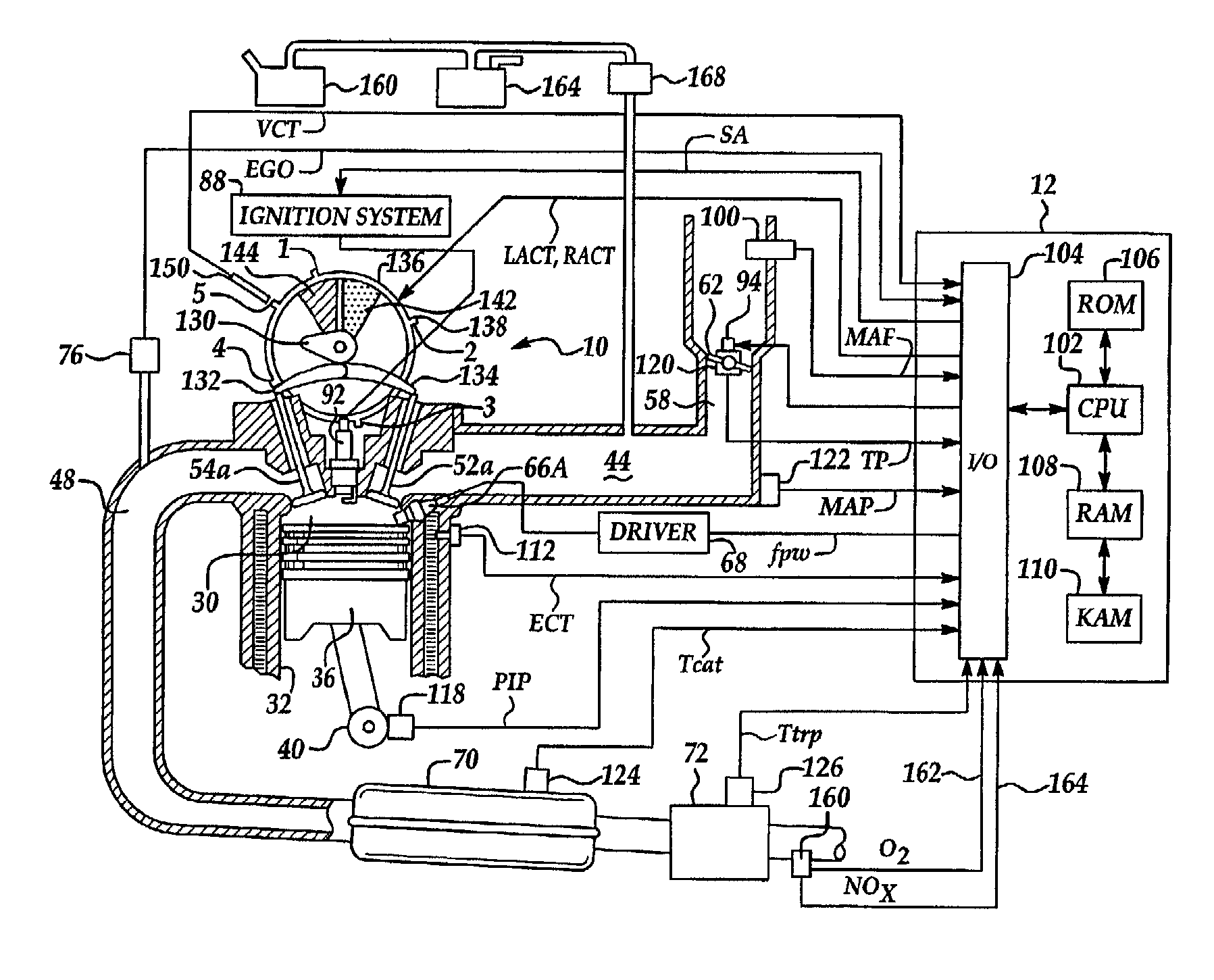 Method and system of adaptive learning for engine exhaust gas sensors