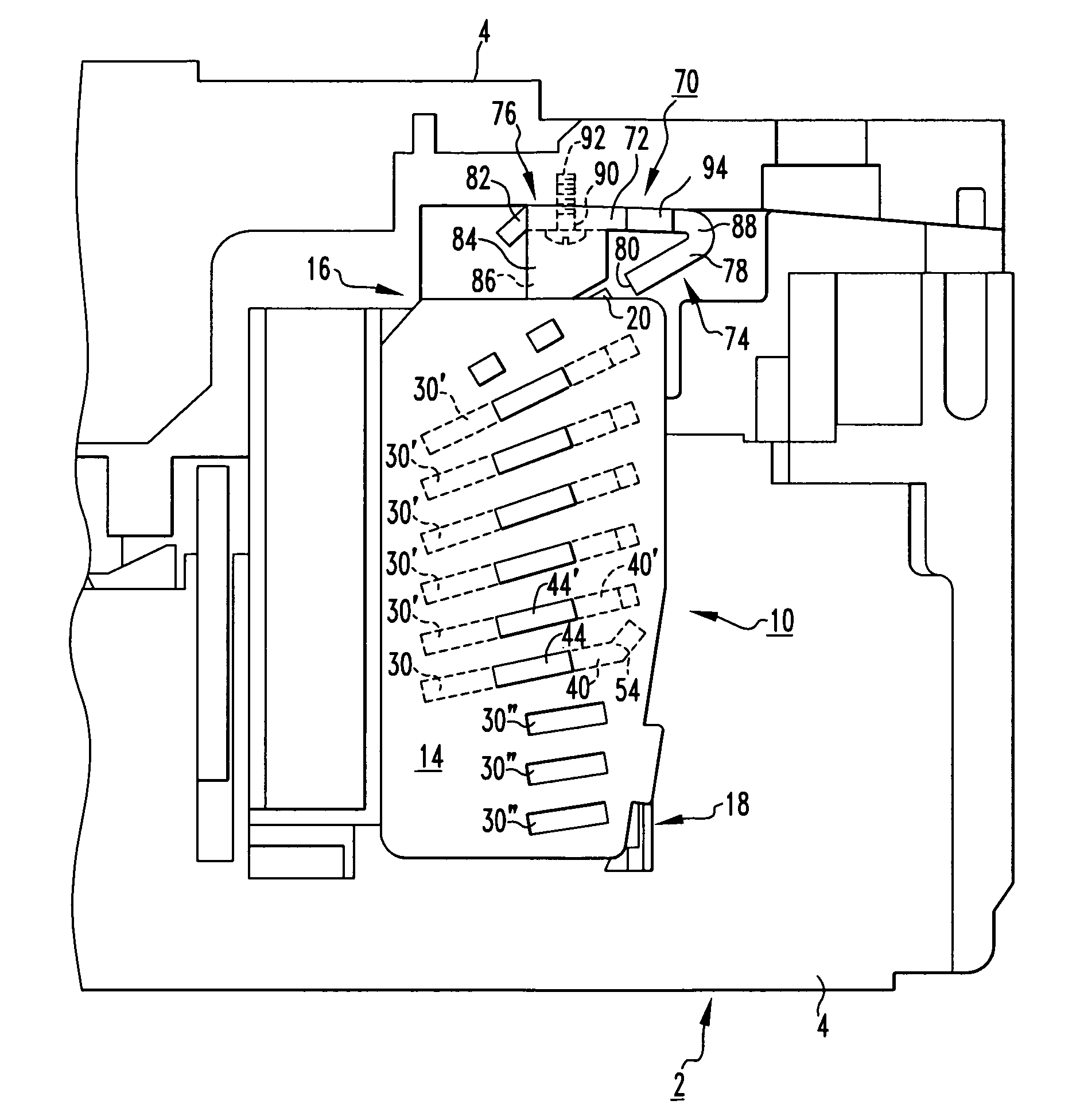 Secondary arc chute and electrical switching apparatus incorporating same