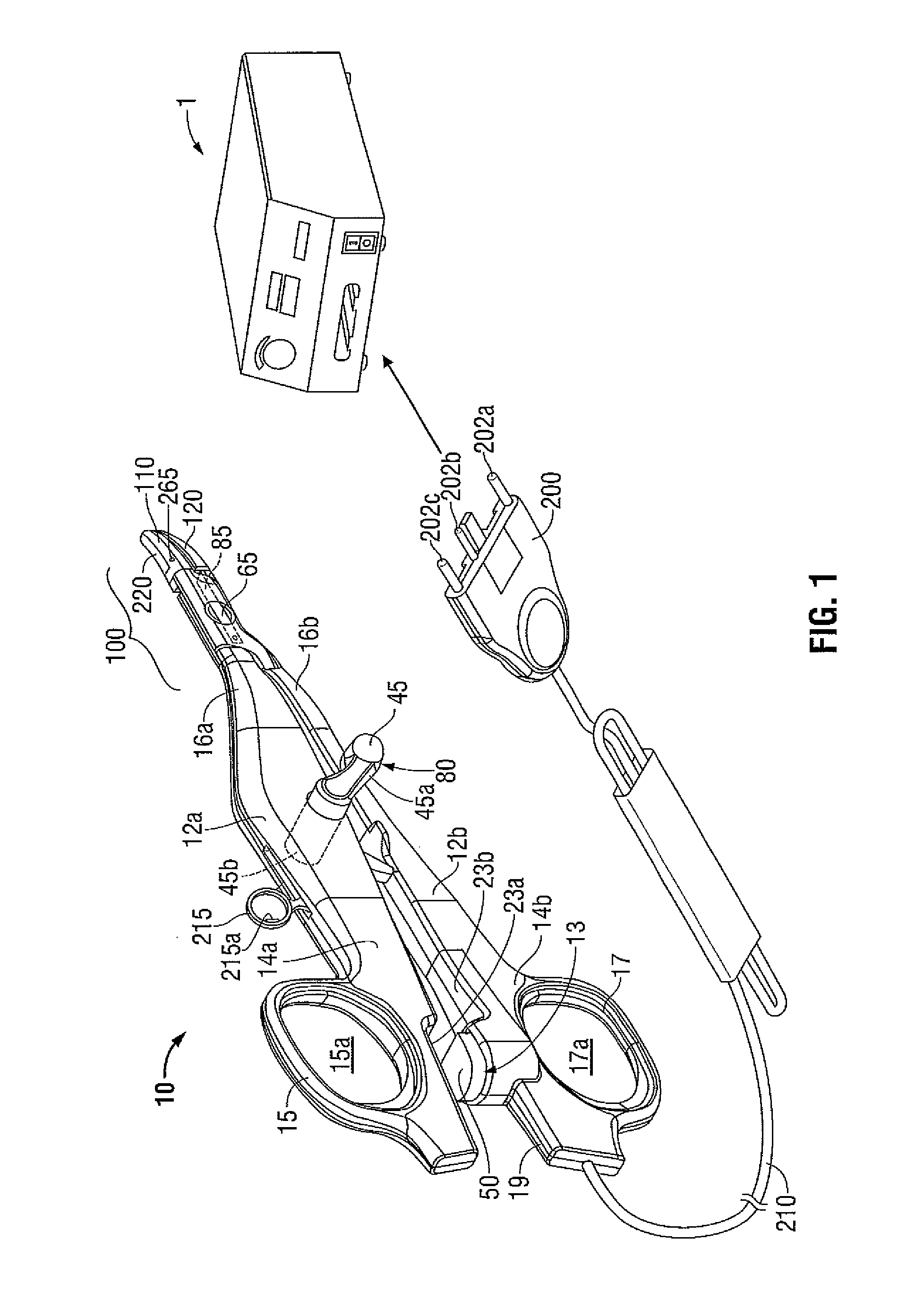 Dissection scissors on surgical device