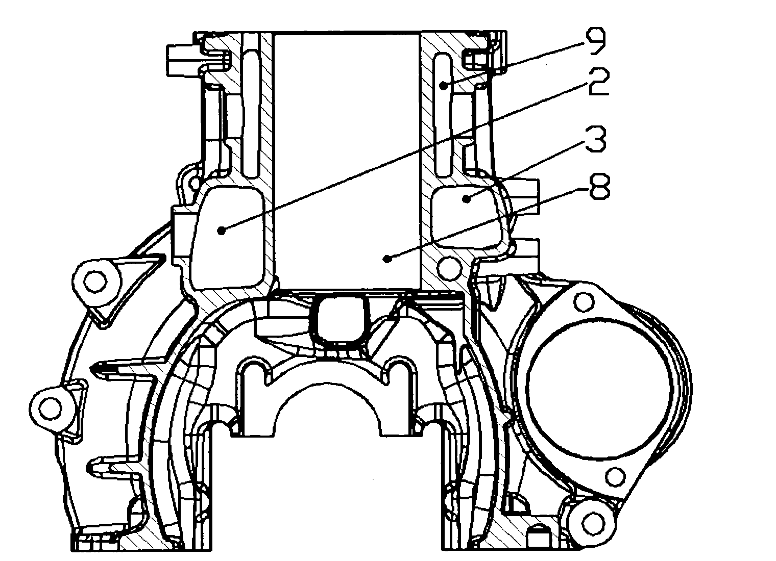 Cylinder body of diesel engine