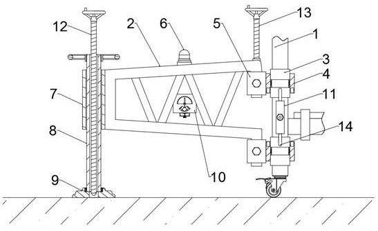 Scaffold deviation detection device for building construction