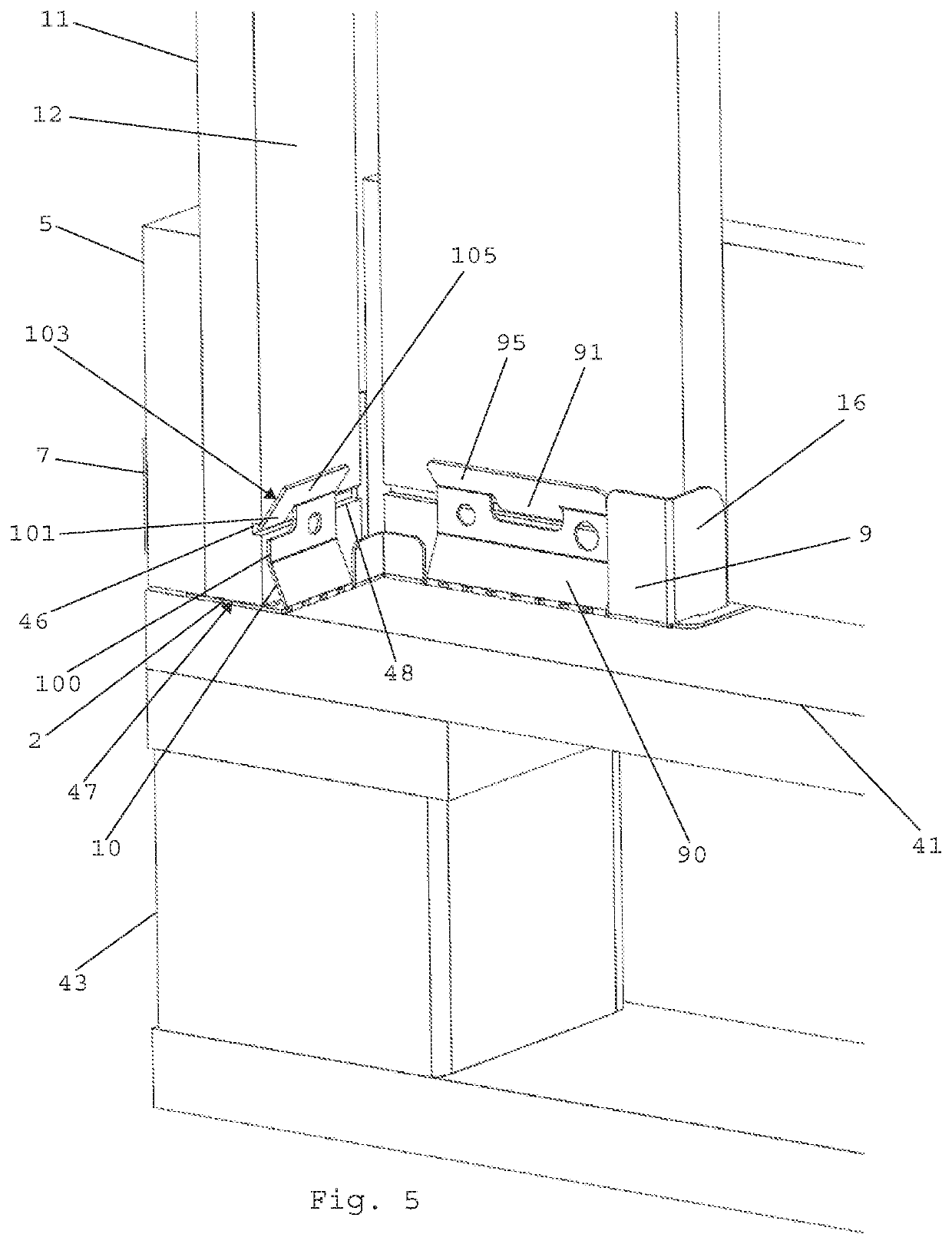 A corner element for a cage-like structure and a cage-like structure provided with such corner elements