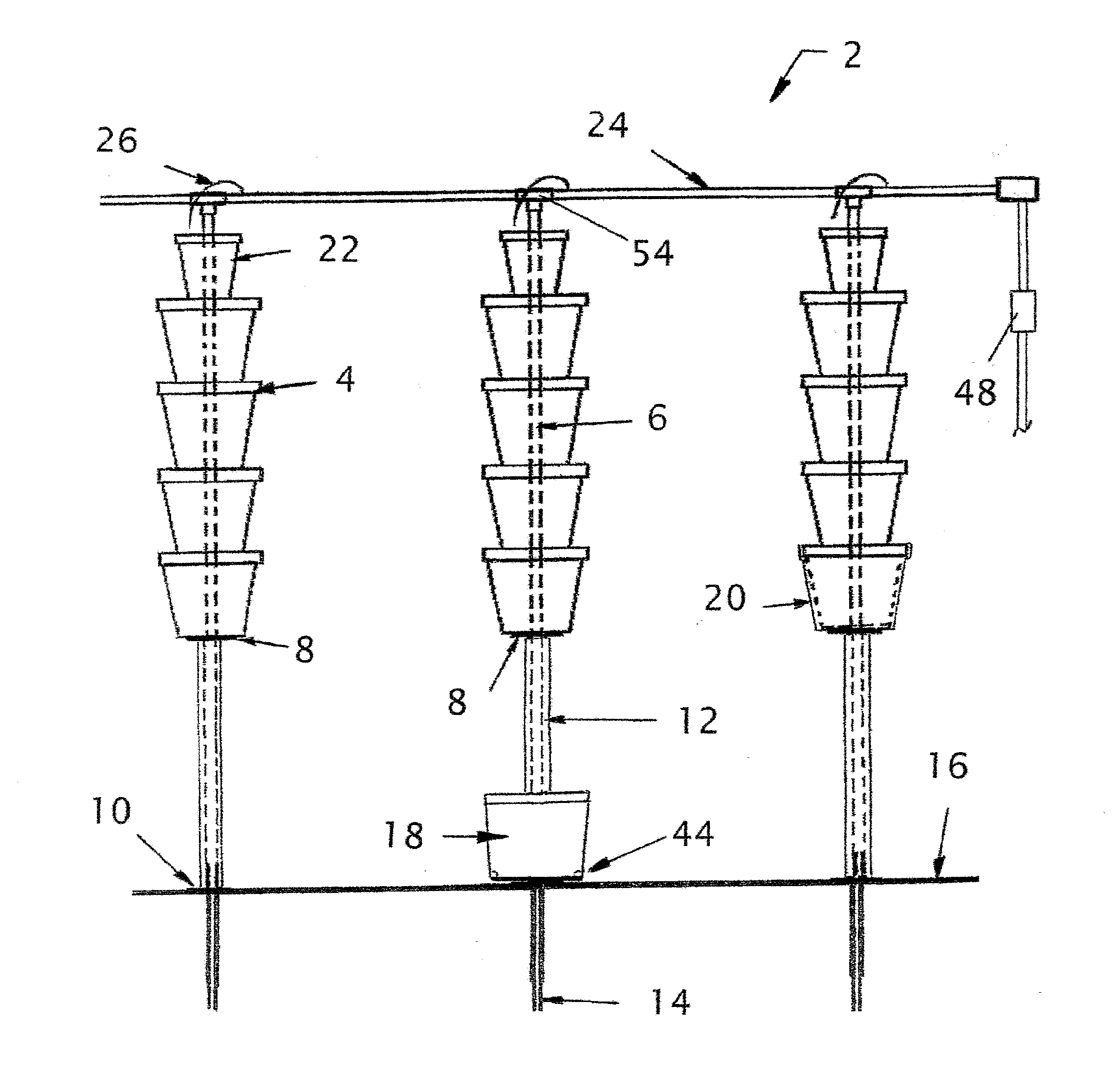 Tower Planter Growth Arrangement and Method