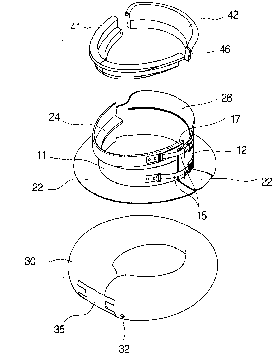 Cervical Collar Protector Exerting Tension