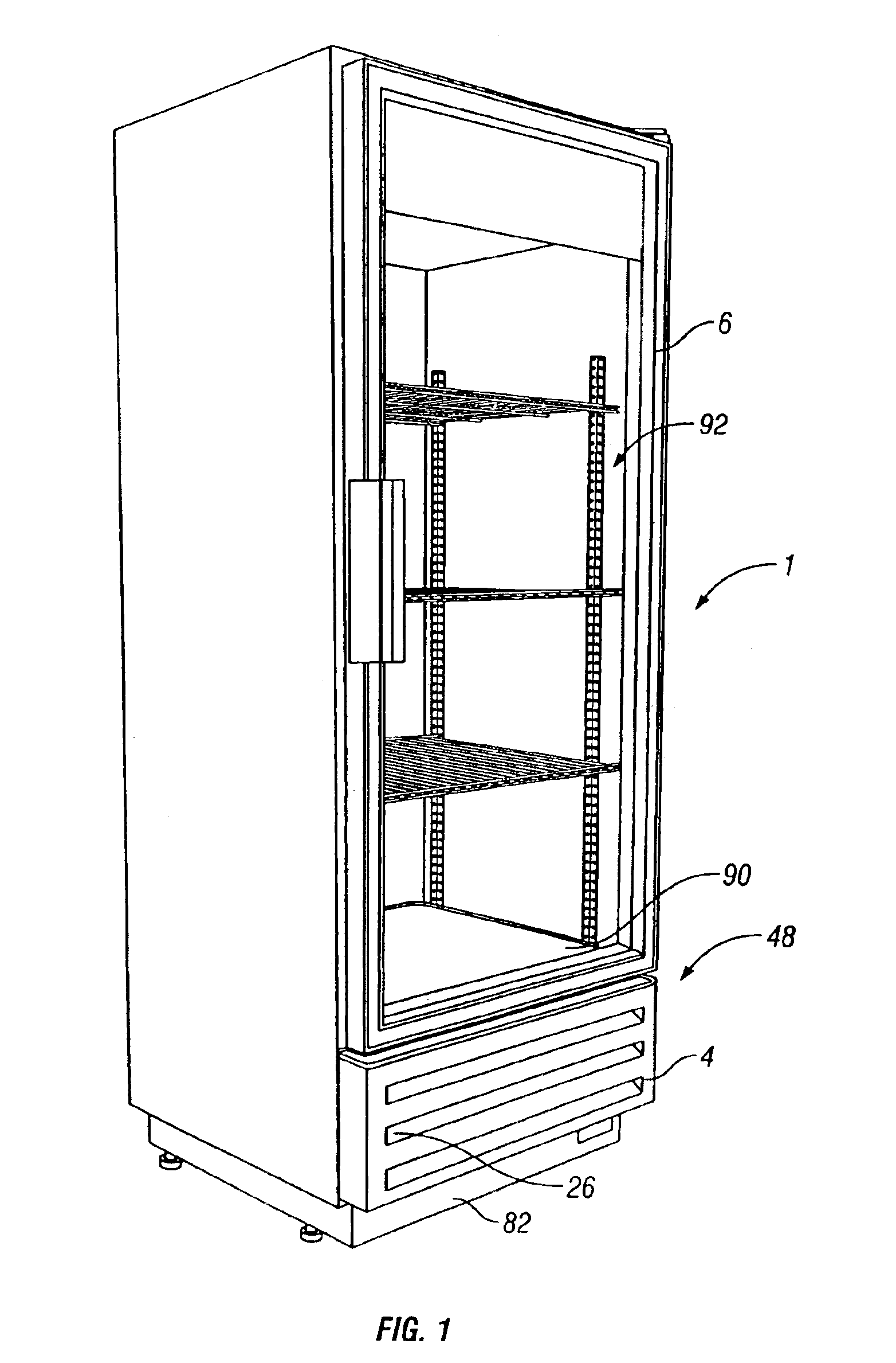 Refrigerator cooler and housing cabinet and an improved method of insertion of the refrigerator compressor unit