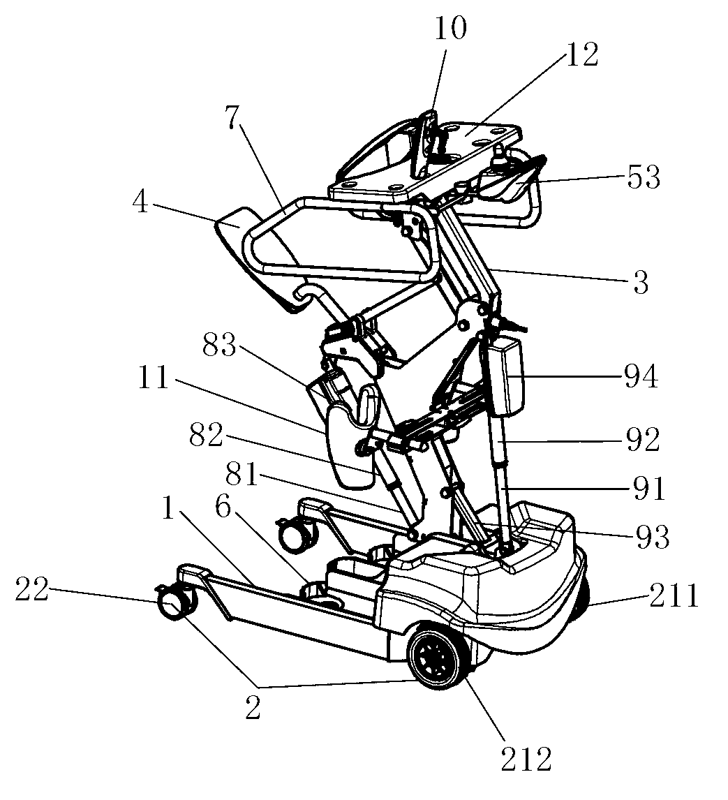 Standing aid walking device