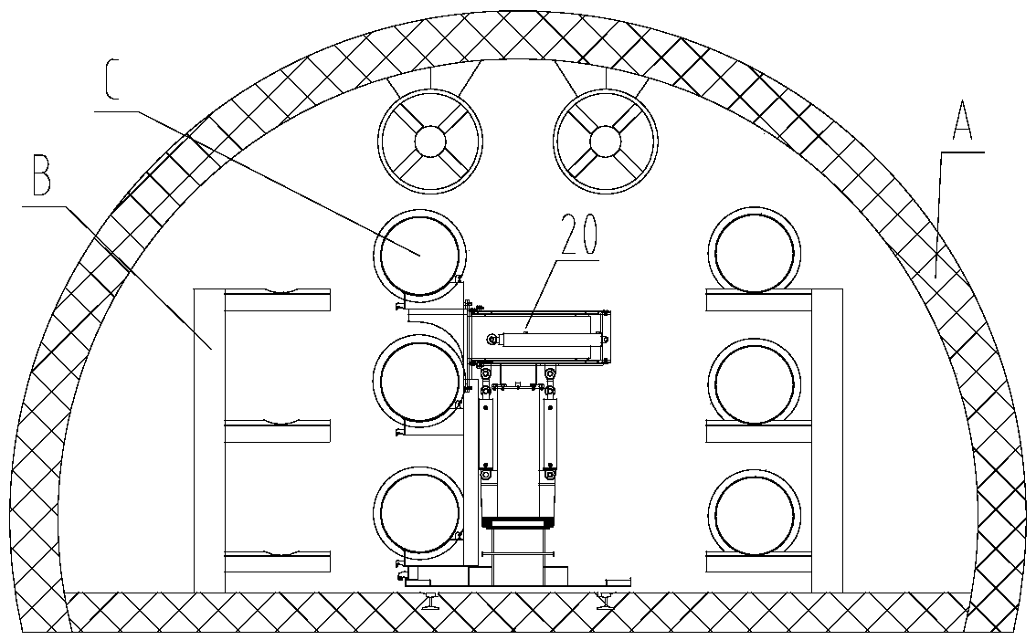 Transport and installation equipment for multi-layer transmission line pipe