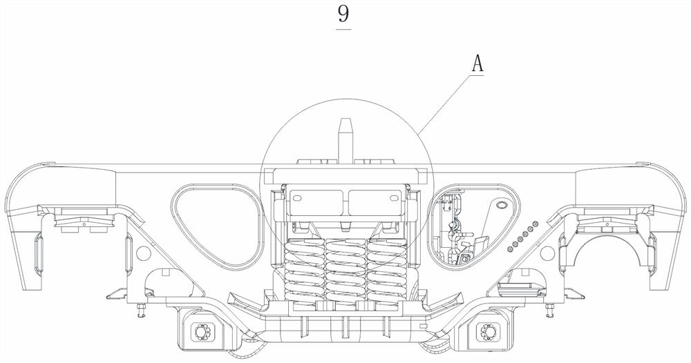 A rail vehicle bogie wedge support robot