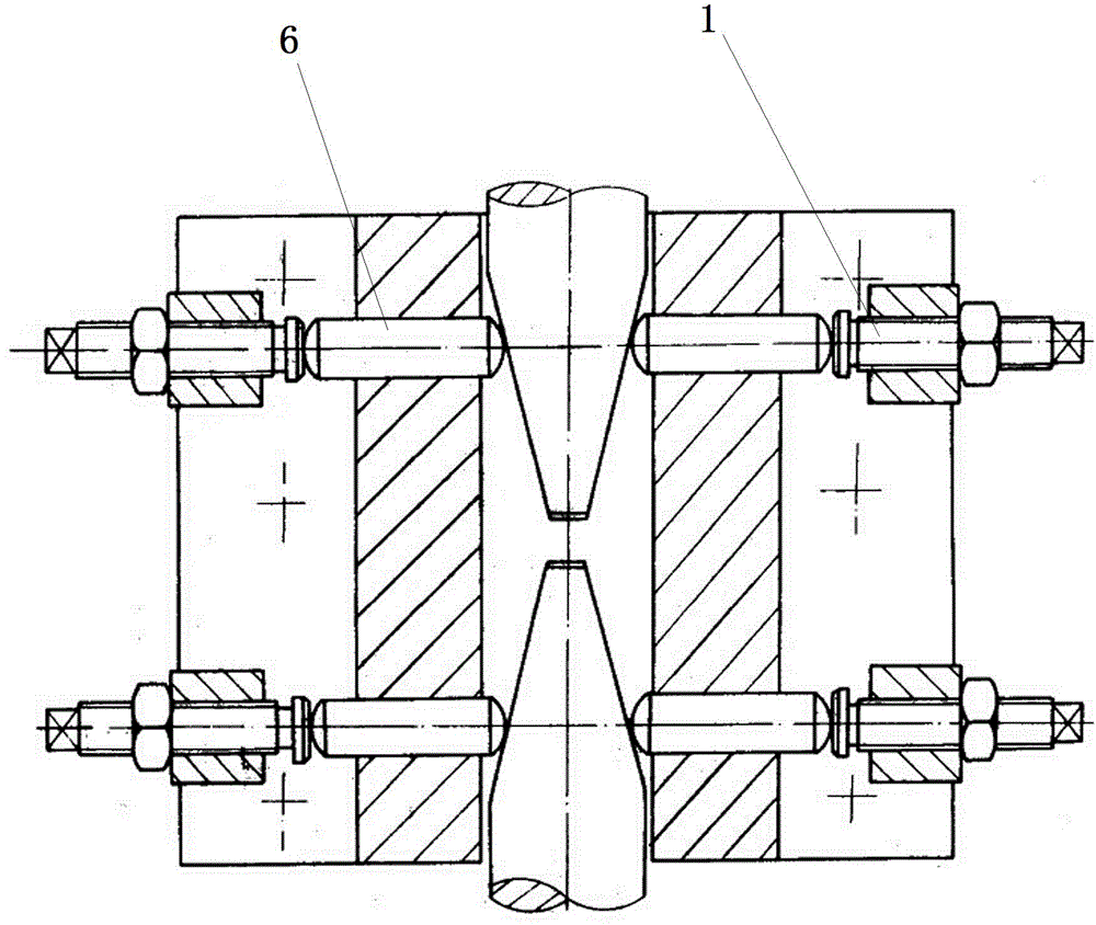 Clamp for rod material alignment