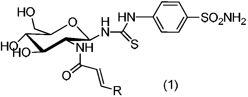 n-4-Benzenesulfonylamino-n'-1-deoxy-(2-deoxy-2-substituted amino)-β-d-glucopyranosylthiourea compound and its use