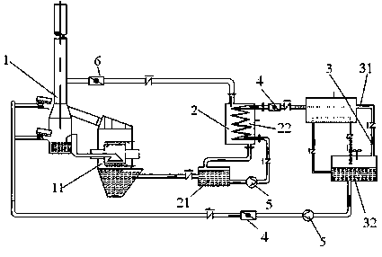 System and method for generating power with blast-furnace slag washing water and exhaust steam low-temperature waste heat