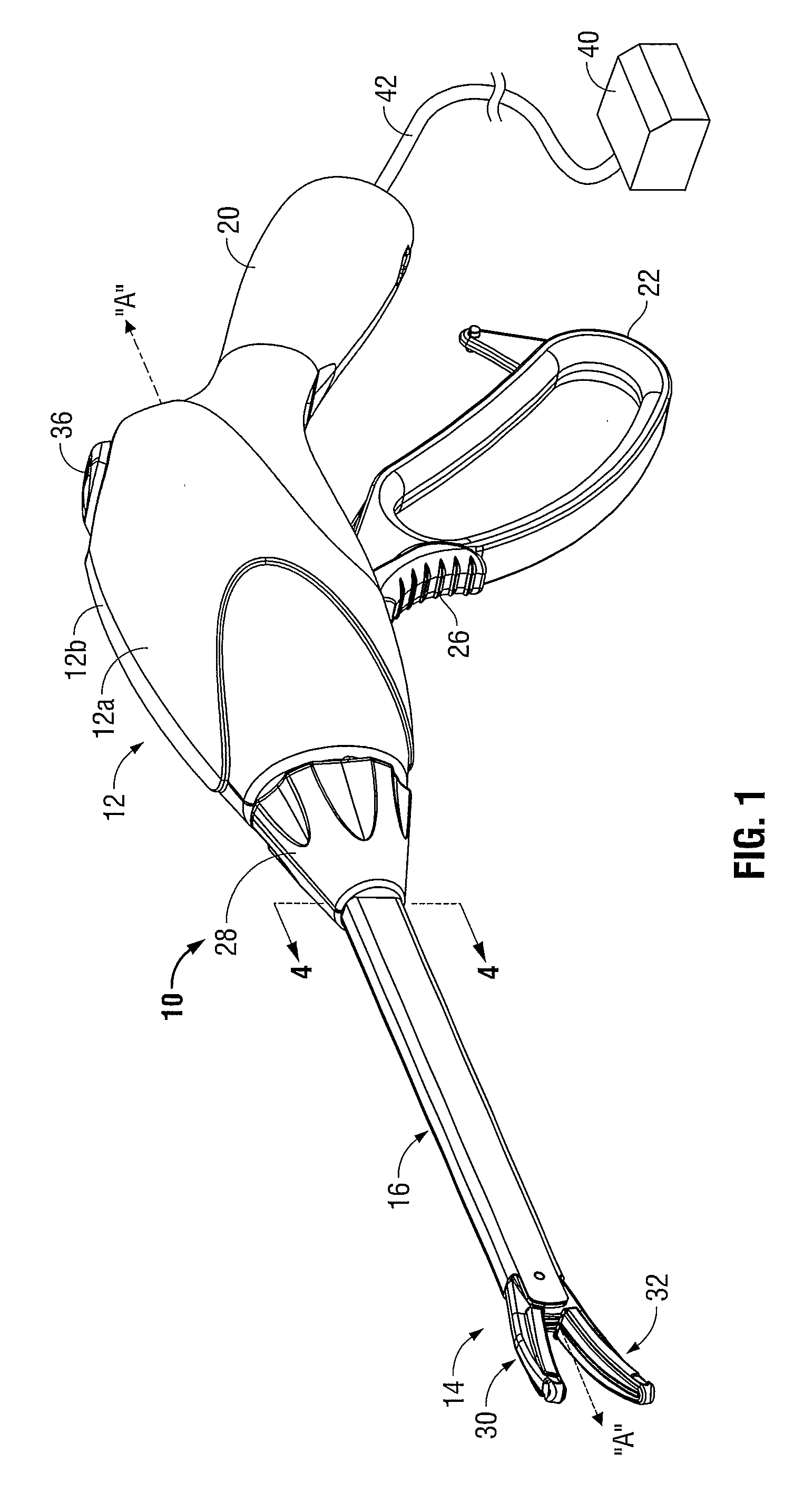 Surgical instrument with stamped double-flag jaws and actuation mechanism