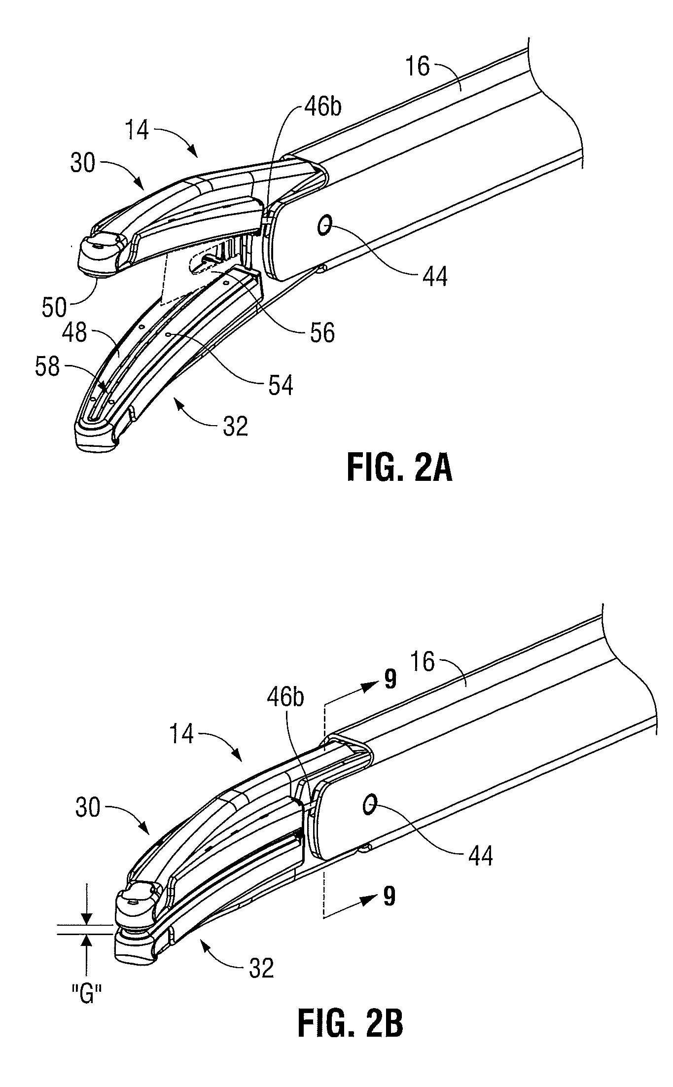 Surgical instrument with stamped double-flag jaws and actuation mechanism