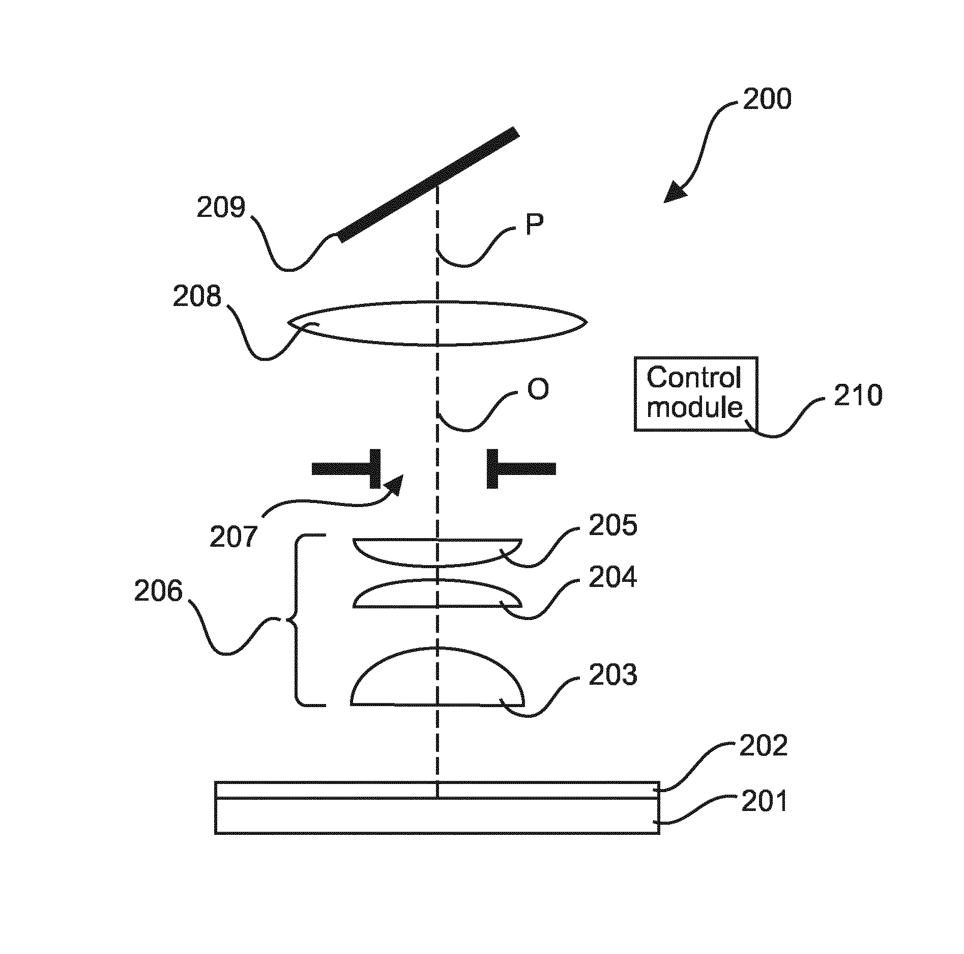 Scanning imaging system with a novel imaging sensor with gaps for electronic circuitry