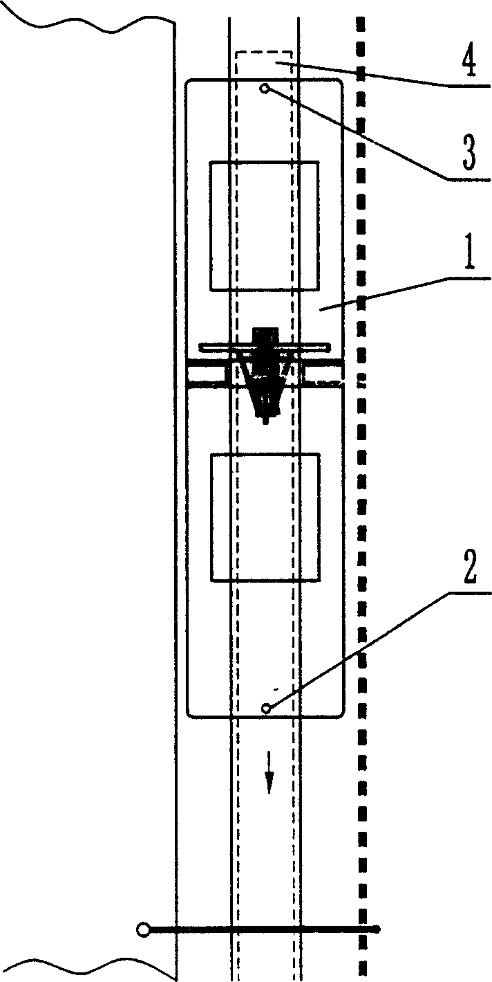 Neutral tracking position detector for station region charged trolley bus in