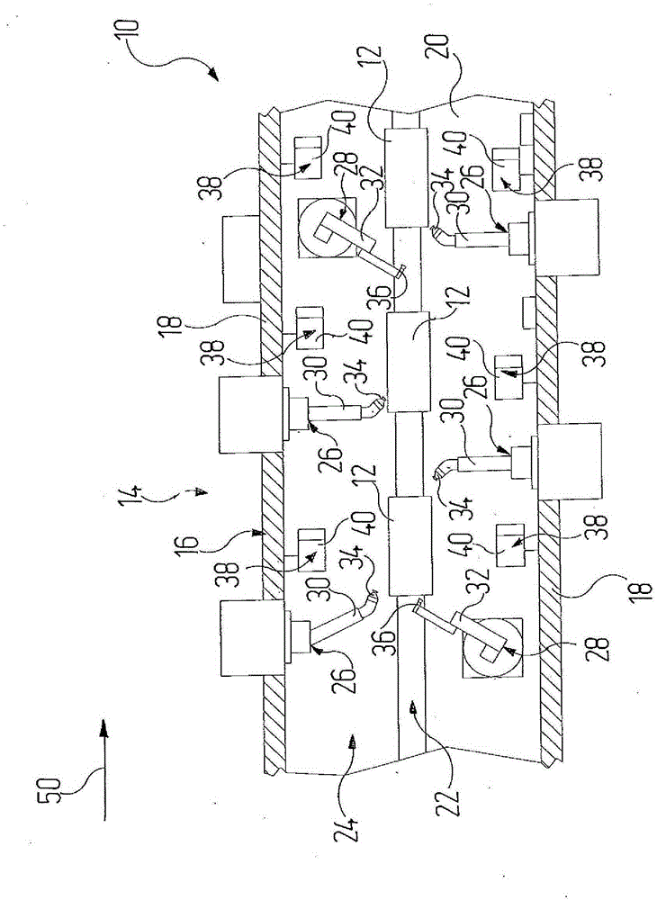 Cleaning process and cleaning device for one or more parts of an application system