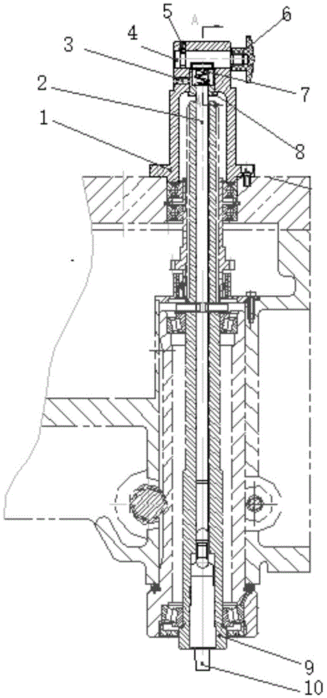 Main shaft handle rapid tool retracting unit