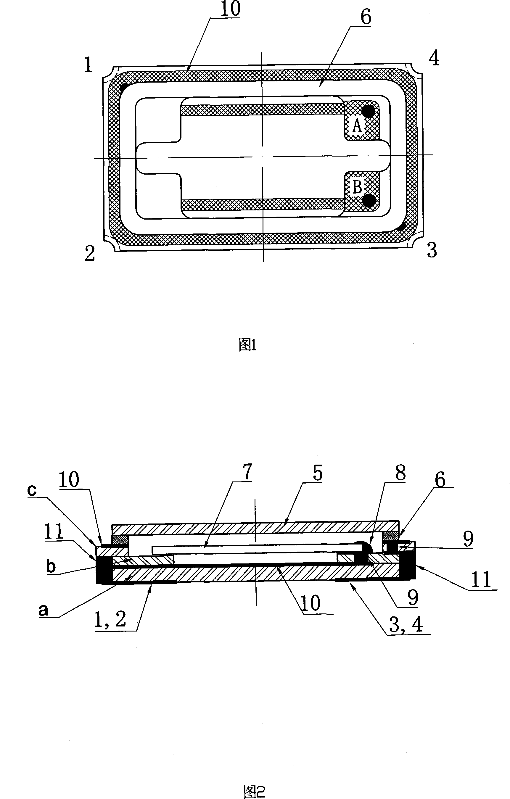 Ceramic packing member used for SMD crystal resonator and manufacturing technique thereof