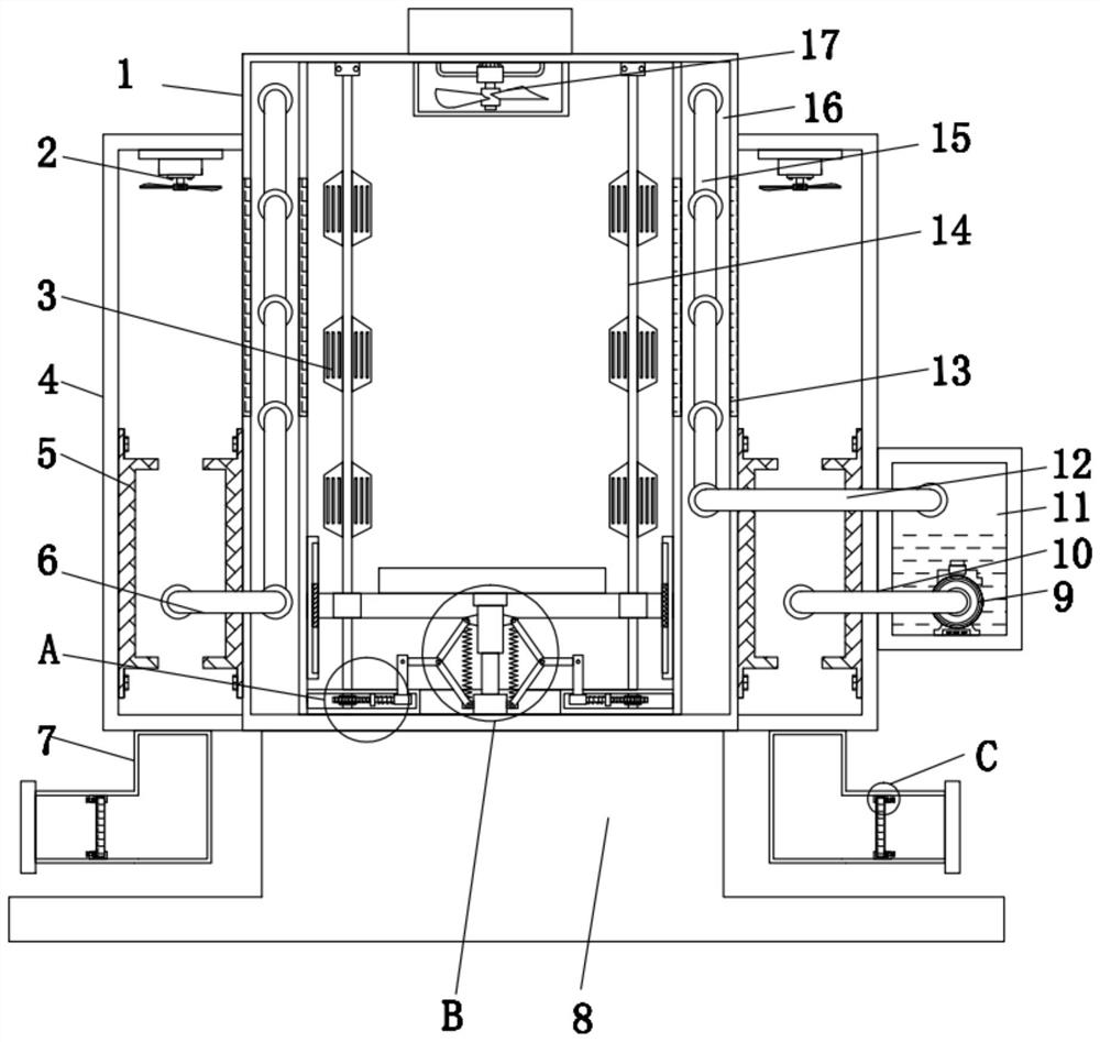 Cooling device for mechanical equipment