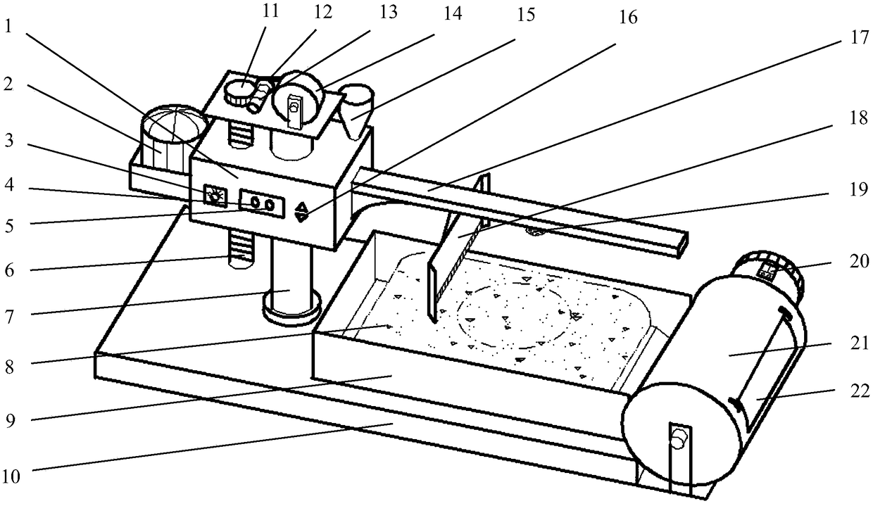 A configuration device for specific moisture content of soil samples