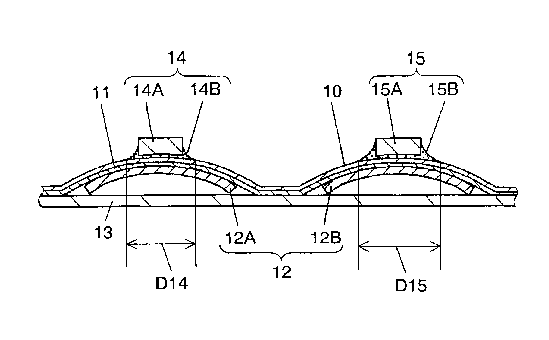 Movable contact unit with operating projections, method of mounting operating projections and operating panel switch using movable contact unit with operating projections