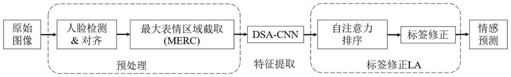 Expression label correction and identification method based on separable residual attention network