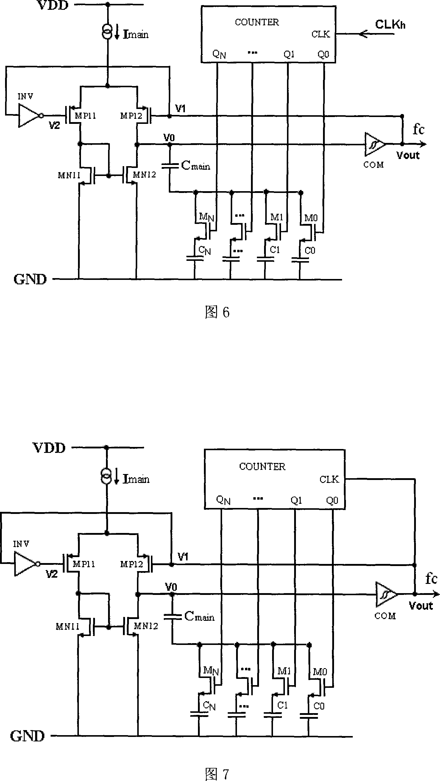 Capacity controlled numerical frequency modulation circuit