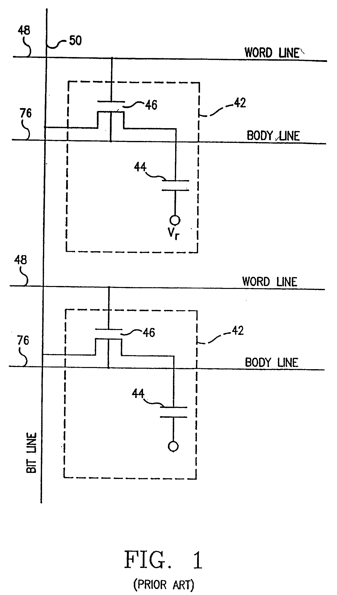 DRAM layout with vertical FETS and method of formation