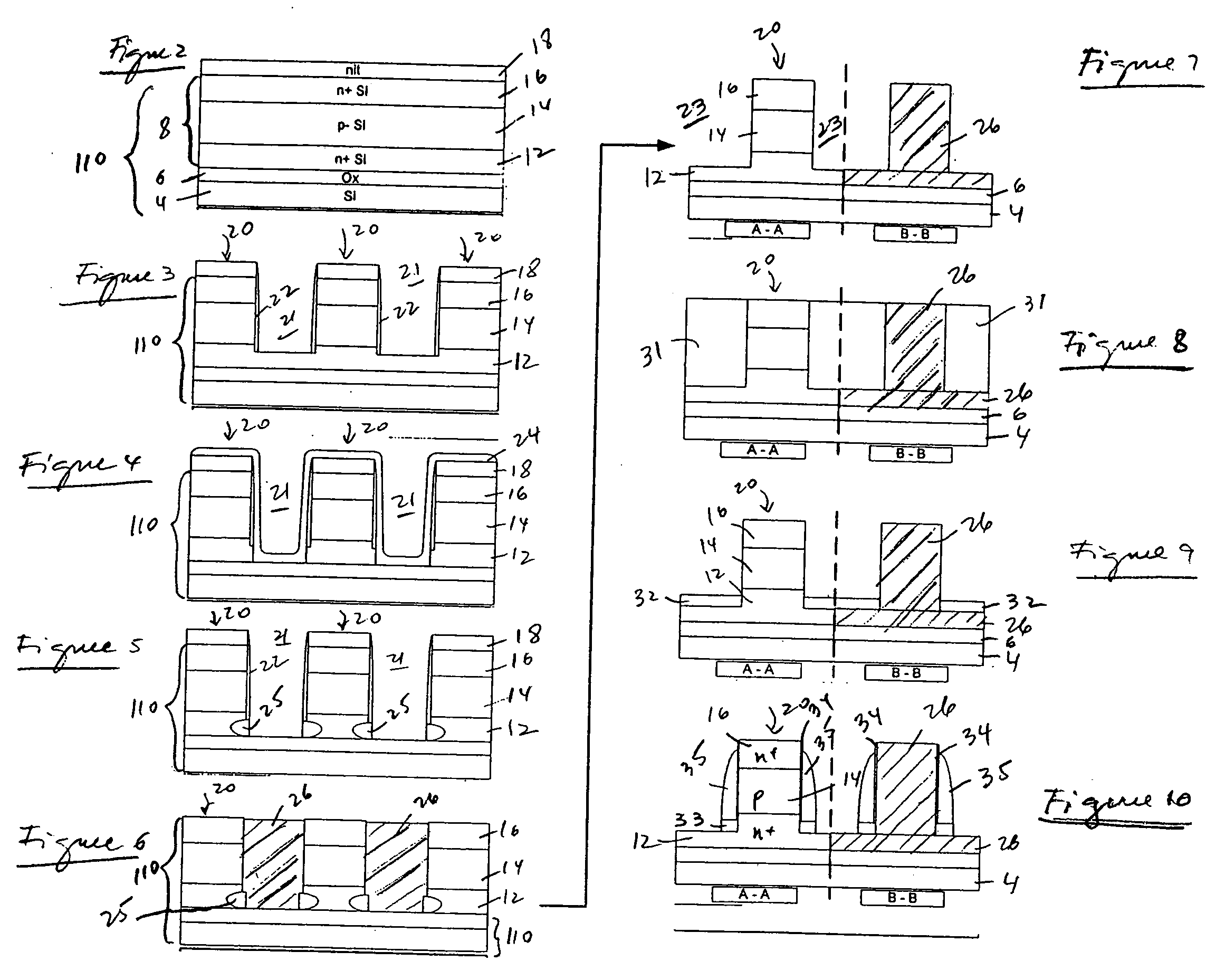 DRAM layout with vertical FETS and method of formation