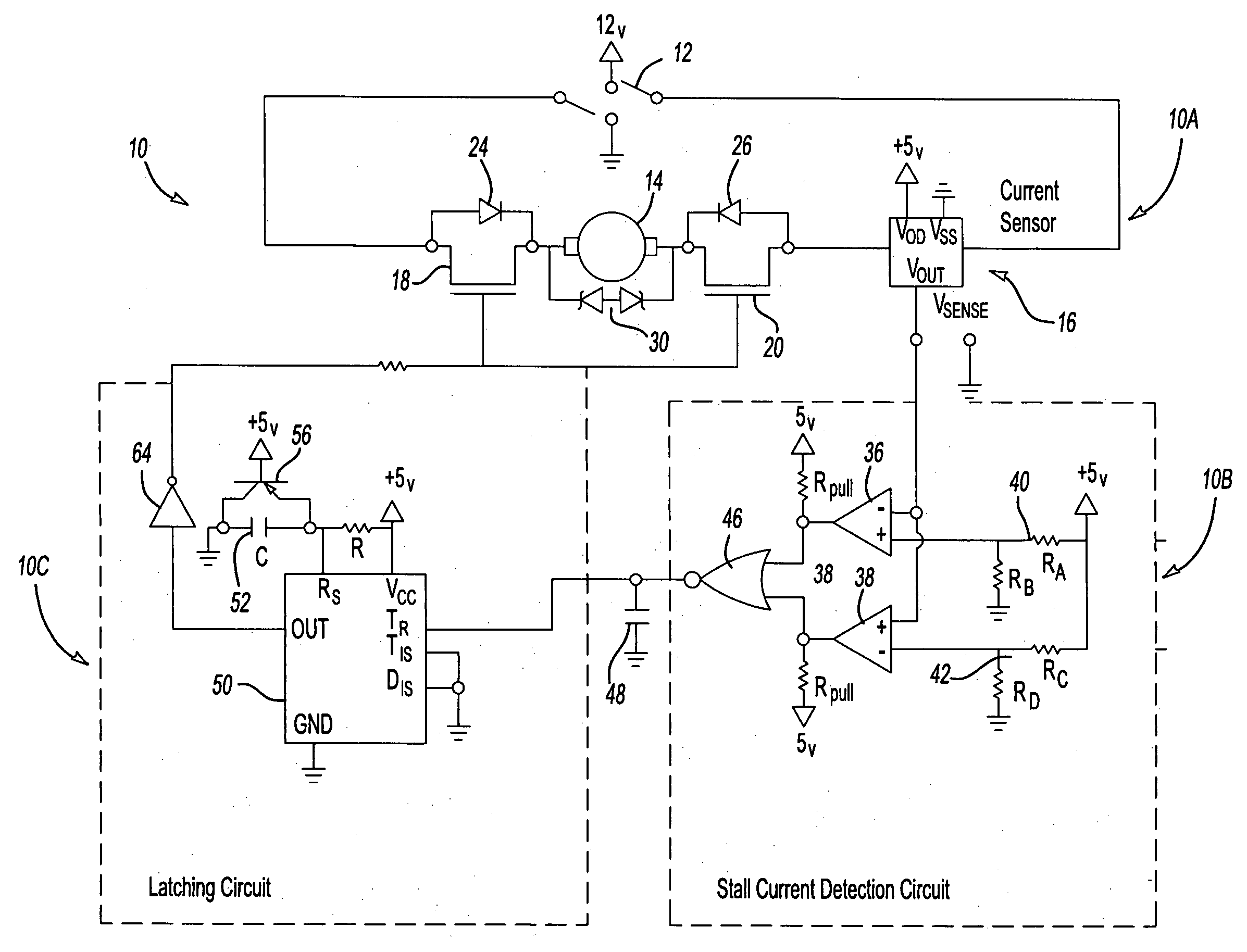 Bidirectional motor stall protection circuit