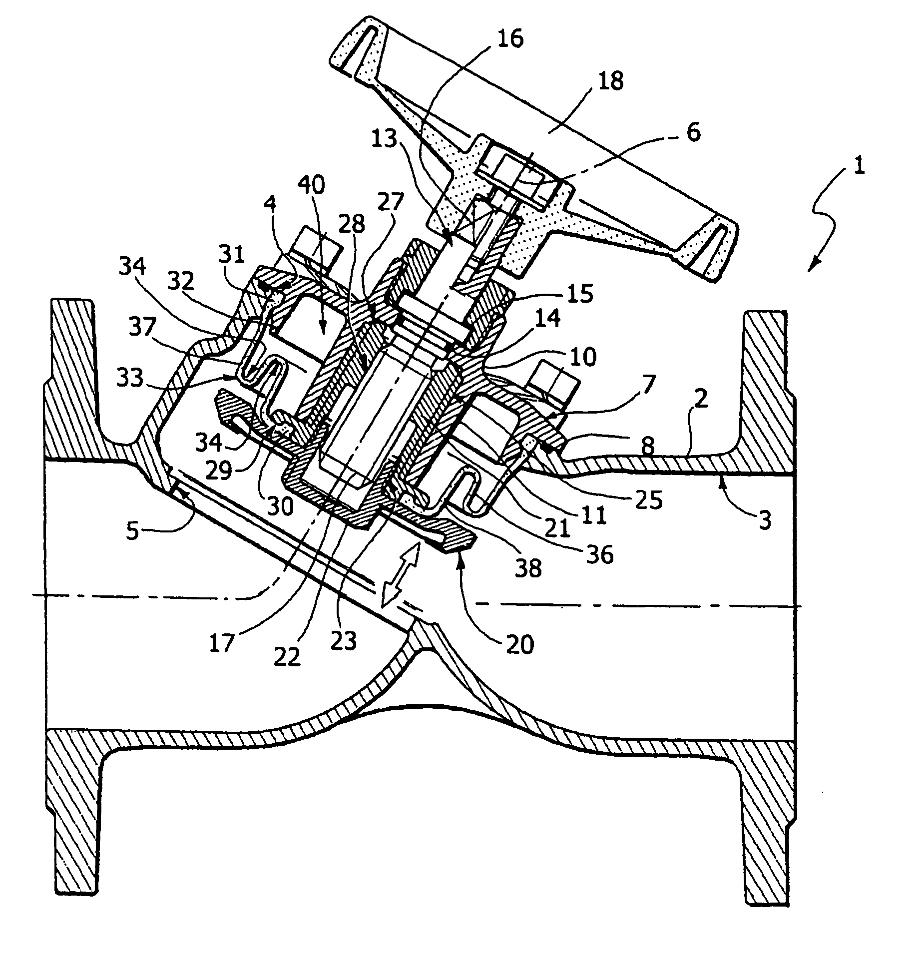 Valve for closing a seawater pipe