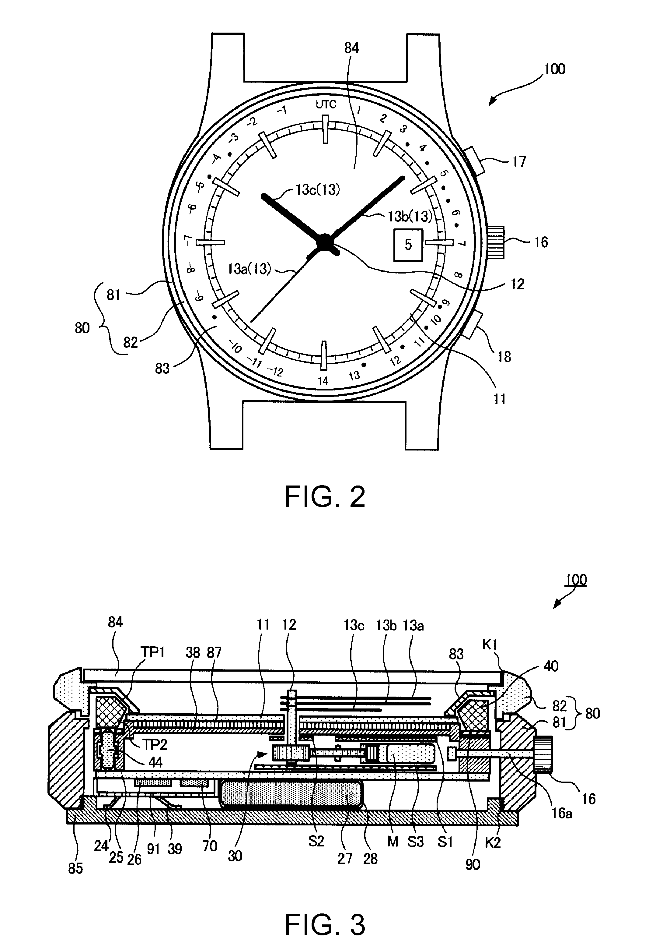 Electronic timepiece with internal antenna