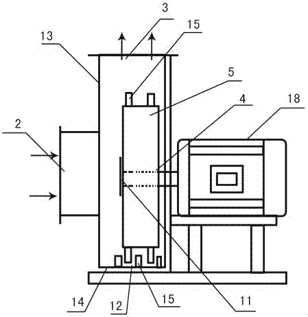 Material suction and discharge crushing fan