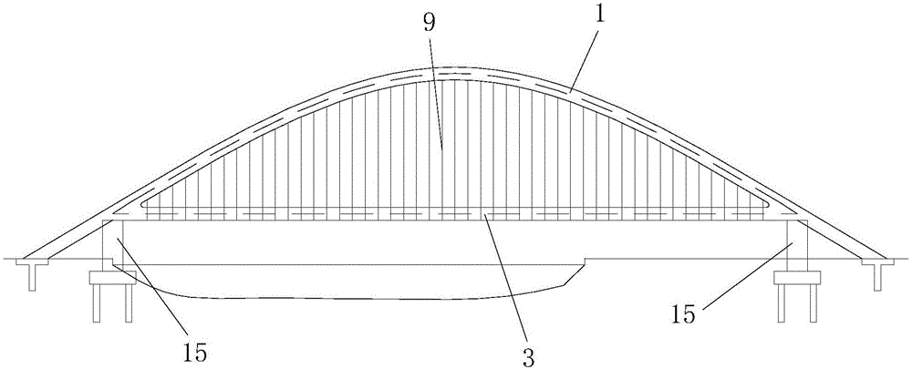 Large-span eccentric leaning type steel box tied-arch bridge float-towing erection construction technology